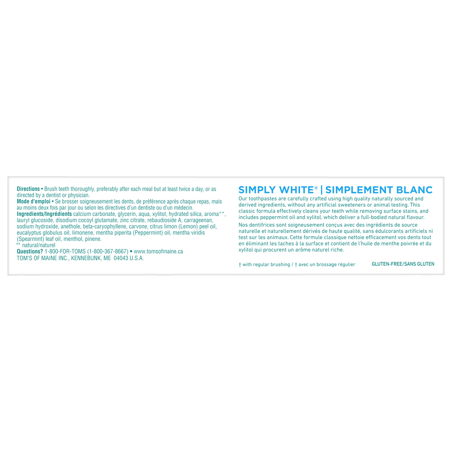 Tom's of Maine Simply White Peppermint Natural Fluoride-Free Toothpaste - okotoks hc pharmacy