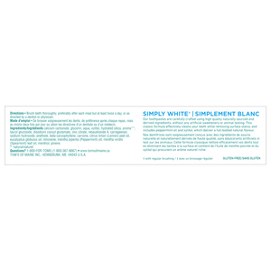 Tom's of Maine Simply White Peppermint Natural Fluoride-Free Toothpaste - okotoks hc pharmacy
