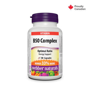Webber Naturals B50 Complex - 80 Capsules - okotoks hc pharmacy