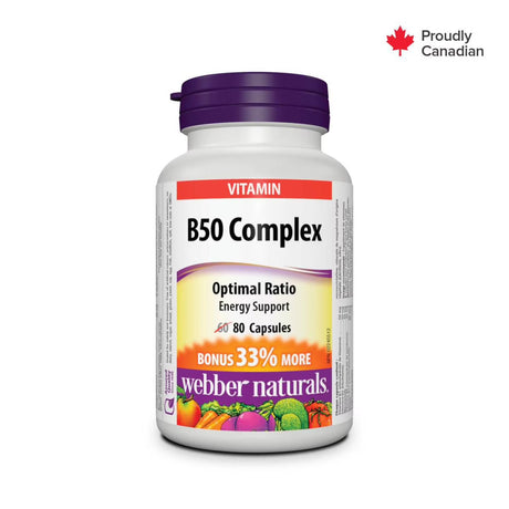 Webber Naturals B50 Complex - 80 Capsules - okotoks hc pharmacy