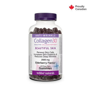 Webber Naturals Collagen30 Anti-Wrinkle Elderberry Flavour - 110 Gummies - okotoks hc pharmacy