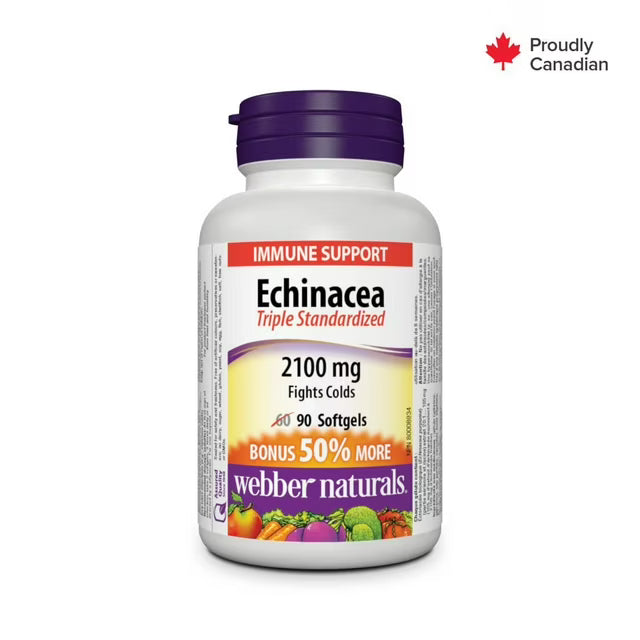 Webber Naturals Echinacea 2100 mg - 90 Softgels - okotoks hc pharmacy