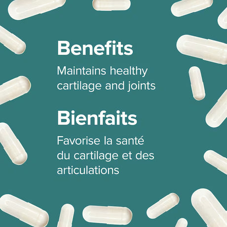 White capsules on a teal background with text about maintaining healthy cartilage and joints. - okotoks hc pharmacy