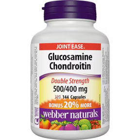 Webber Naturals Glucosamine Chondroitin Double Strength 500/400 mg 144 Capsules - okotoks hc pharmacy