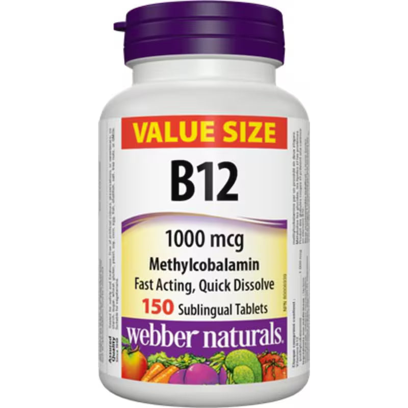 B12 supplement bottle with 'Value Size' label on a white background - okotoks hc pharmacy