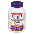 Webber Naturals Vitamin B6+B12 supplement bottle on a white background - okotoks hc pharmacy