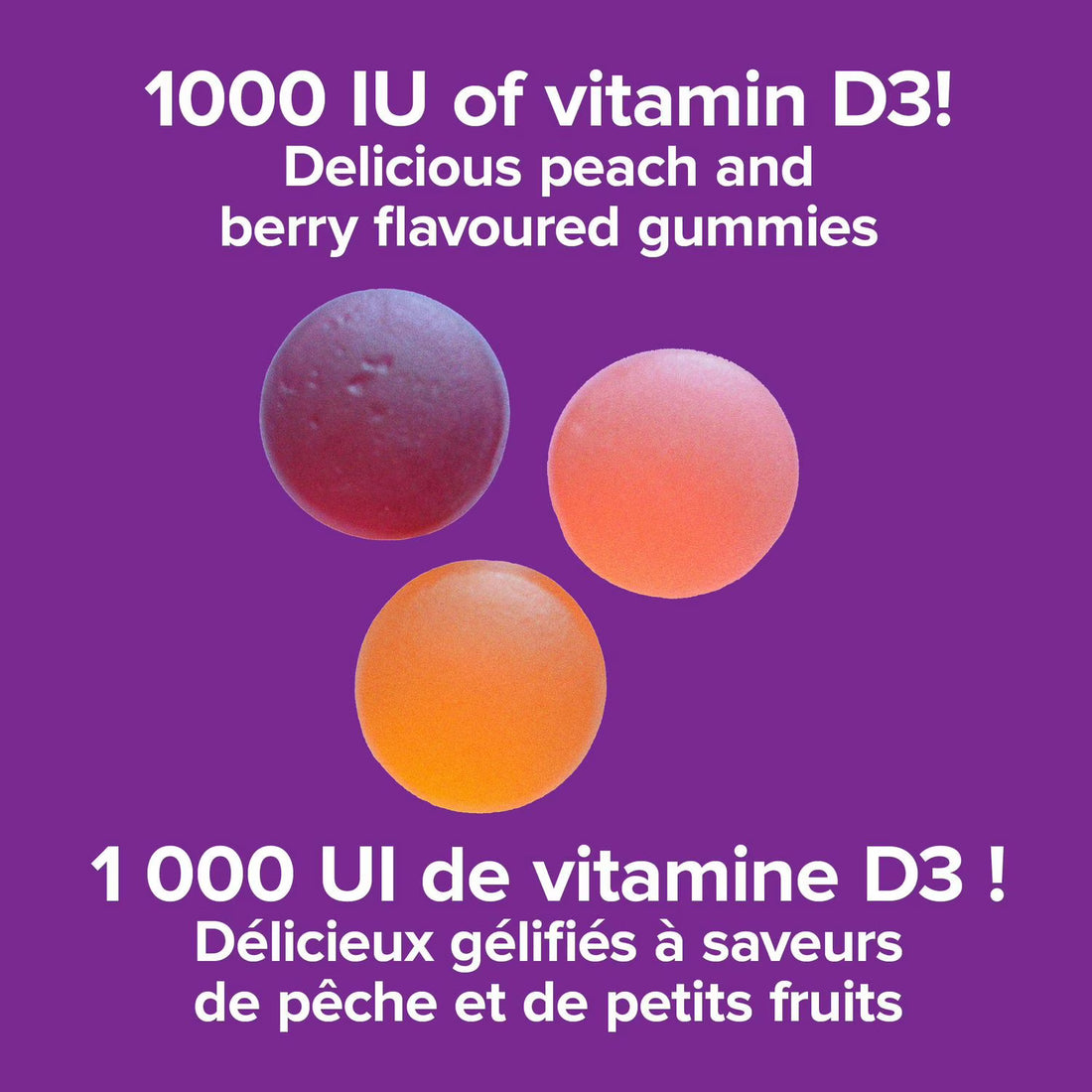 Webber Naturals Vitamin D3 Mixed Berry Peach Gummies 1000IU 90 - okotoks hc pharmacy