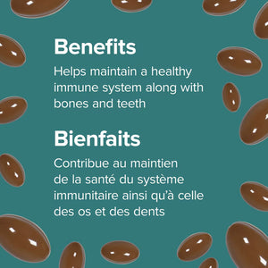 Text about benefits of a product on a teal background with brown oval shapes. - okotoks hc pharmacy