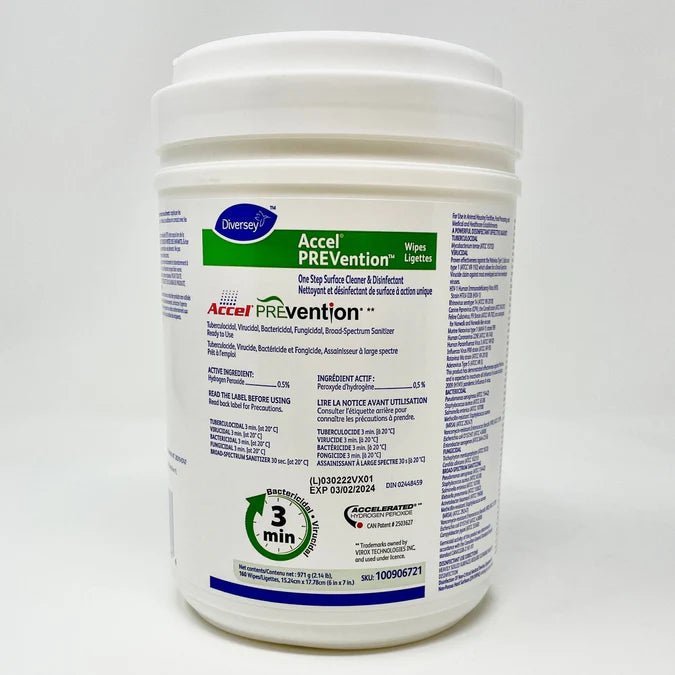 White container of Diversey Accel Prevention with label on a white background - OKOTOKS HC PHARMACY