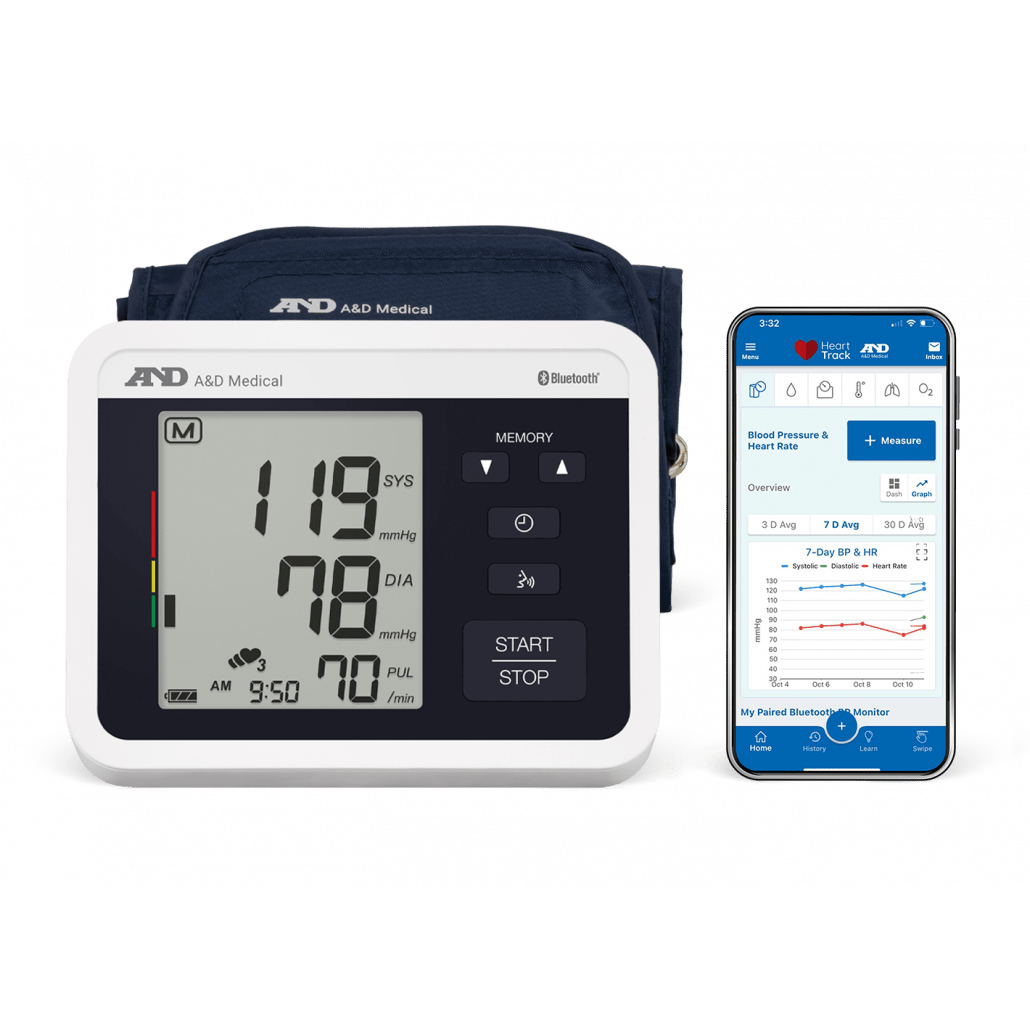 A&D Voice Guided Blood Pressure Monitor UA-1040TCNBLE - Okotoks HC Pharmacy