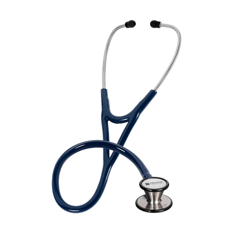 Blue stethoscope on a white background - okotoks hc pharmacy