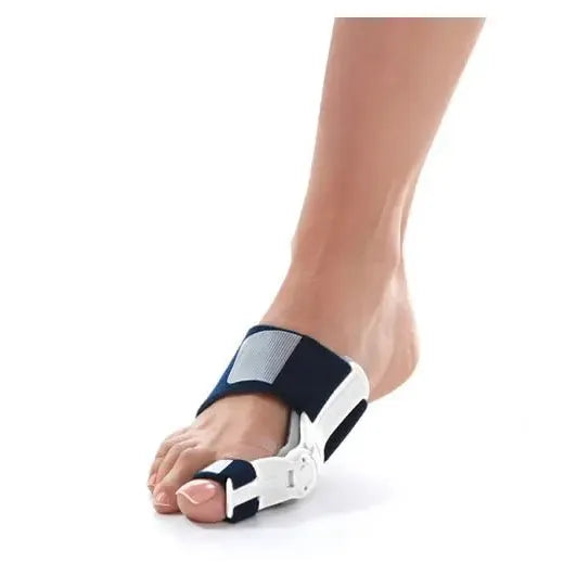 Bunion corrector on a foot against a white background - okotoks hc pharmacy