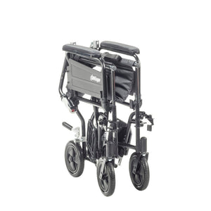 Black folded wheelchair on a white background - okotoks hc pharmacy