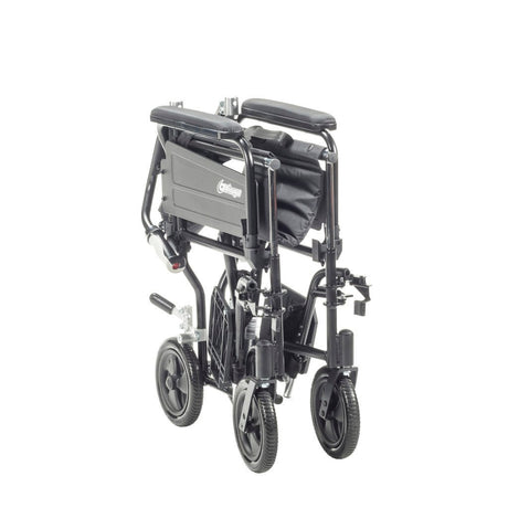 Black folded wheelchair on a white background - okotoks hc pharmacy
