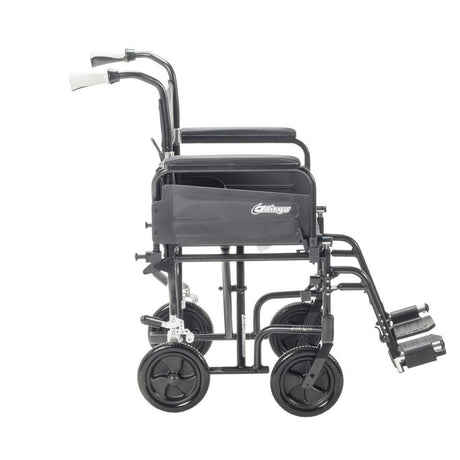 Black wheelchair with armrests and footrests on a white background - okotoks hc pharmacy