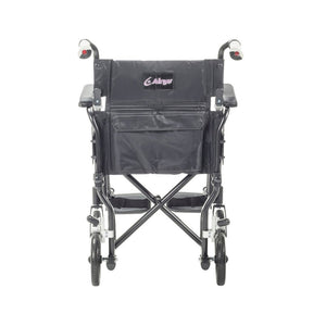 Black wheelchair with a visible brand logo on a white background - okotoks hc pharmacy