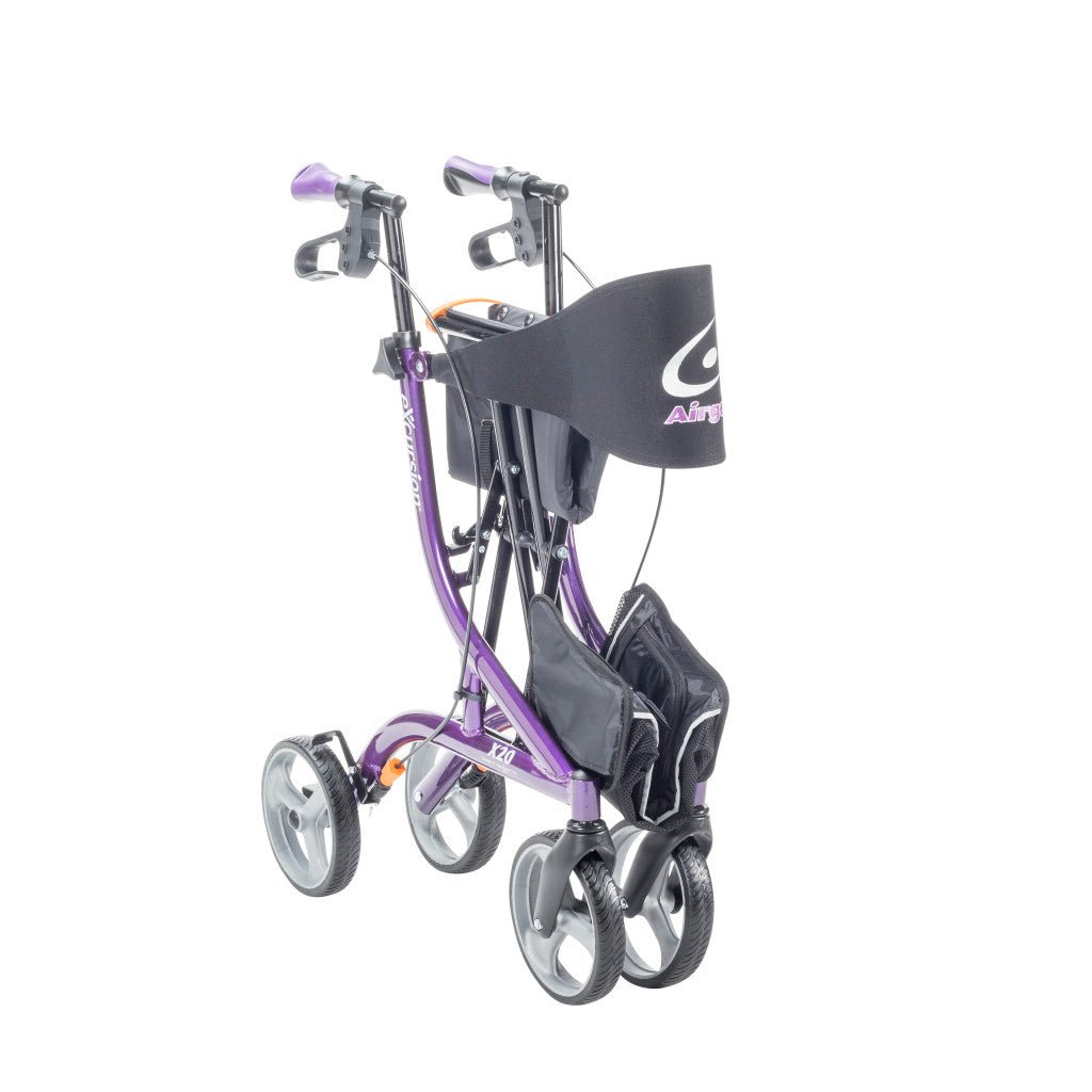 Purple and black walker with a bag on a white background - okotoks hc pharmacy