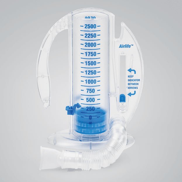 Clear plastic bag with measurement markings on a gray background - okotoks hc pharmacy