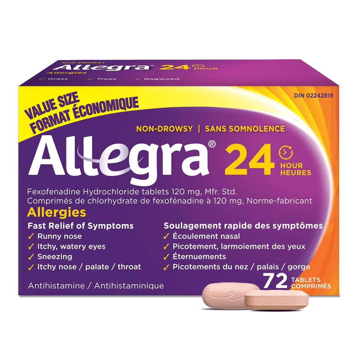 Allegra 24 hour allergy relief 120mg 72 tablets - Okotoks HC Pharmacy