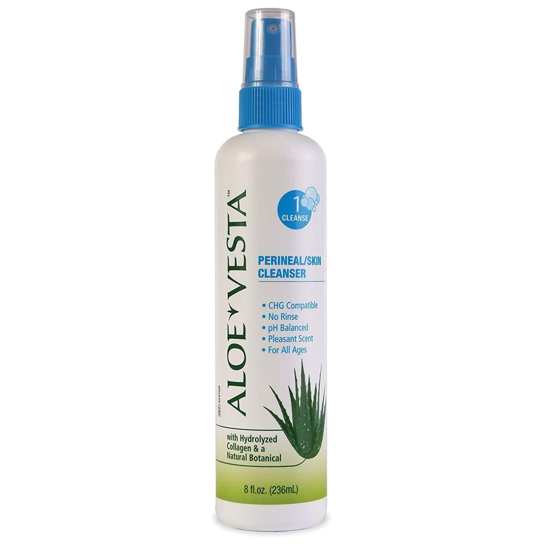 Aloe Vesta perineal/skin cleanser bottle on a white background - okotoks hc pharmacy