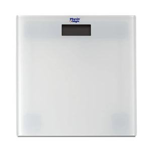 Digital bathroom scale with a white surface and visible brand name on a white background - okotoks hc pharmacy