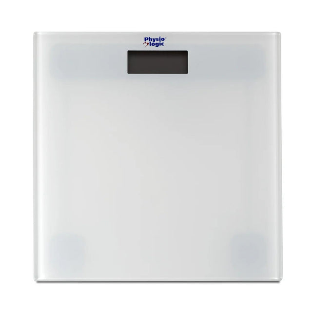Digital bathroom scale with a white surface and visible brand name on a white background - okotoks hc pharmacy