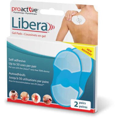 Libera gel pad packaging with a person using the product on their shoulder. - okotoks hc pharmacy