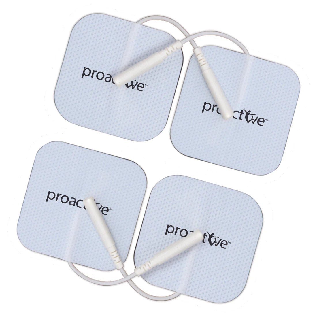Four electro stimulation pads with 'proactive' branding on a white background - okotoks hc pharmacy