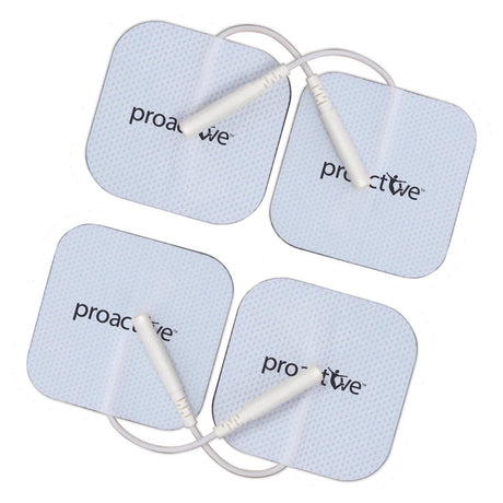 Four electro stimulation pads with 'proactive' branding on a white background - okotoks hc pharmacy