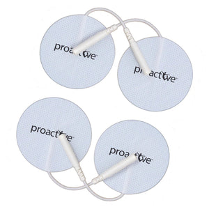 Four white electrode pads with 'proactive' branding on a white background - okotoks hc pharmacy