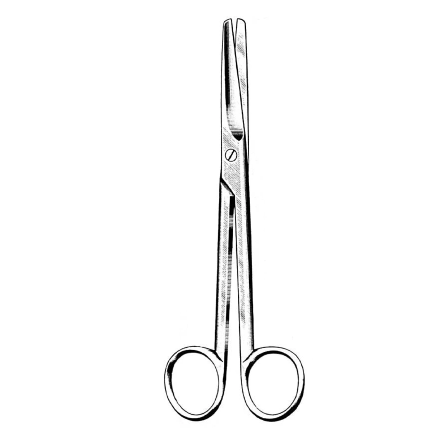 Pair of surgical scissors on a white background - okotoks hc pharmacy