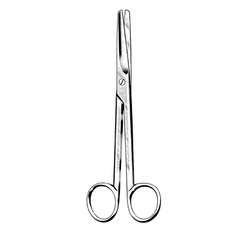 Pair of surgical scissors on a white background - okotoks hc pharmacy