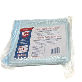 Pack of disposable underpads with a visible brand label on a white background - okotoks hc pharmacy