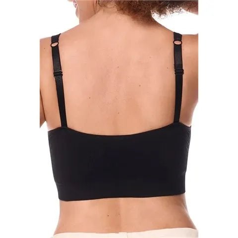 Amoena Emilia Wire-Free Front Closure Bra black back - okotoks hc pharmacy