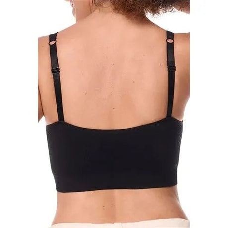 Amoena Emilia Wire-Free Front Closure Bra black back - okotoks hc pharmacy