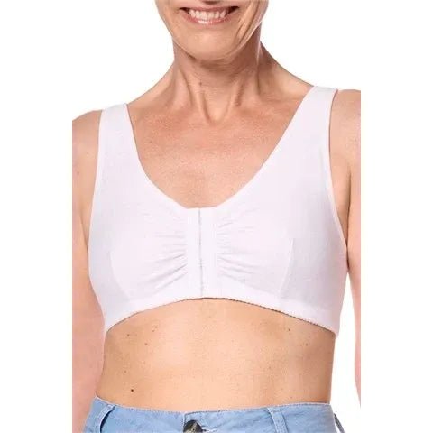 Amoena Fleur Wire-Free Front Closure Bra white - okotoks hc pharmacy