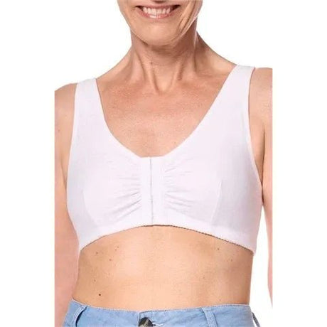 Amoena Fleur Wire-Free Front Closure Bra white - okotoks hc pharmacy