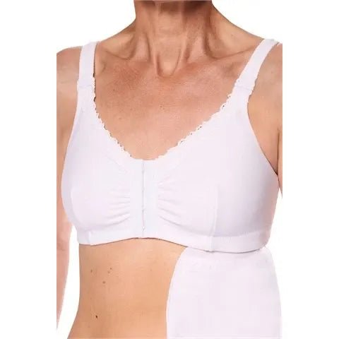 Amoena Hannah Wire-Free Front Closure Bra 2160 - White - okotoks hc pharmacy