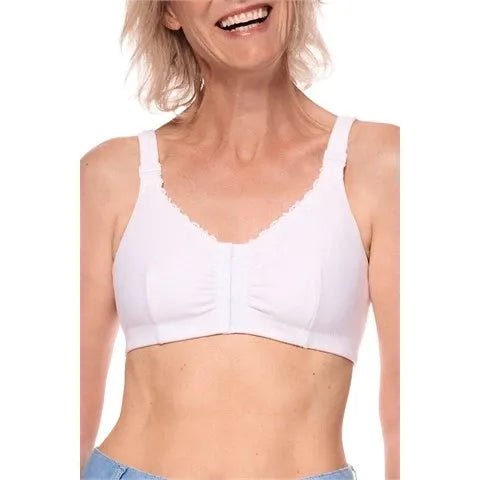 Amoena Hannah Wire-Free Front Closure Bra 2160 - White - okotoks hc pharmacy