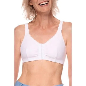 Amoena Hannah Wire-Free Front Closure Bra 2160 - White - okotoks hc pharmacy