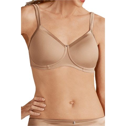 Amoena Lara Satin Padded Wire-Free Bra 44214 Sand - okotoks hc pharmacy