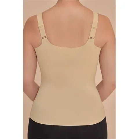 Beige tank top worn by a person on a beige background - okotoks hc pharmacy