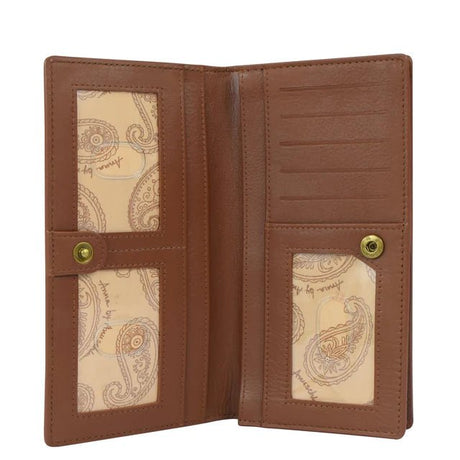 Anna by Anuschka Heritage Leather Bi-Fold Clutch Wallet 1871-CM-TAN - okotoks hc pharmacy