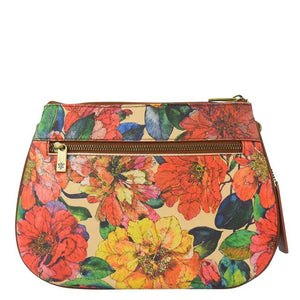 Floral patterned handbag with a gold zipper on a white background - okotoks hc pharmacy