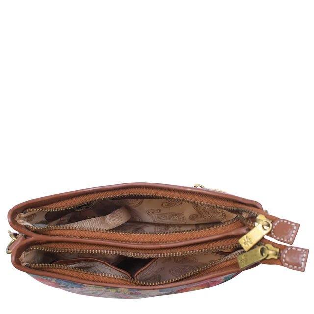 Anna by Anuschka Heritage Leather Multicompartment Hobo 8532-CM-TAN - okotoks hc pharmacy