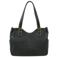 Black textured handbag with gold buckles on a white background - okotoks hc pharmacy