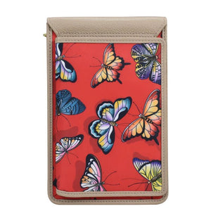 Anuschka cell phone wallet crossbody red butterfly - Okotoks HC Pharmacy