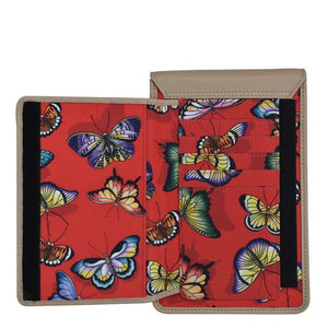 Anuschka cell phone wallet crossbody red butterfly - Okotoks HC Pharmacy