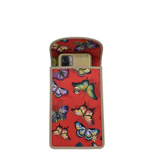 Anuschka cell phone wallet crossbody red butterfly - Okotoks HC Pharmacy