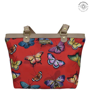 Anuschka handbag top city tote red butterfly - Okotoks HC Pharmacy